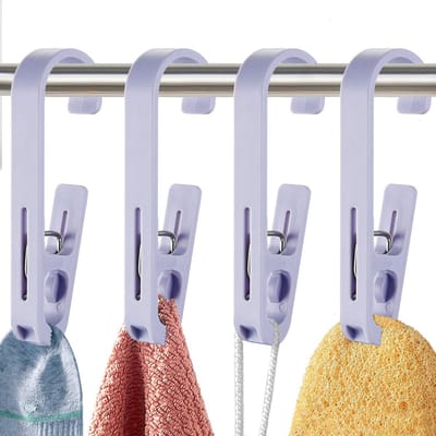 4 Stuks Sterke Washaken met Klemmen voor Kleding en Handdoeken