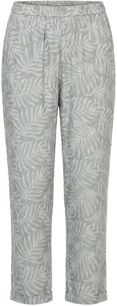 Angel of Style - Dames - Broek wijd rechte pijp bladpatroon - Rietgroen - Maat 50