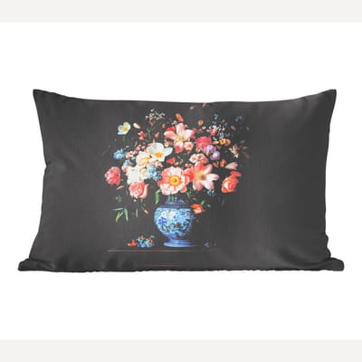 Sierkussens - Kussentjes Woonkamer - 60x40 cm - Roze - Bloemen - Vaas - Kleuren