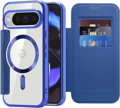 Magnetische Flip Case voor Google Pixel 10 met Schokbestendige Bescherming en Transparante Achterkant, Krasbestendig en Compatibel met MagSafe
