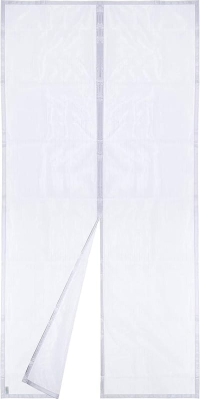 Magnetische Vliegengordijn Hordeur Fijn Gaasgordijn 34 Magneten - Automatisch Sluitend - Houdt Frisse Lucht Binnen - Insecten Buiten - 120x250CM Wit