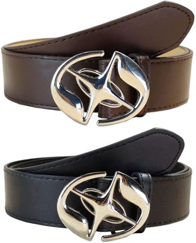 Dailygoods - 2 stuks PU lederen riem, eenvoudige en modieuze riem, punkstijl riem, kledingaccessoires, retro riem., Zwart, M