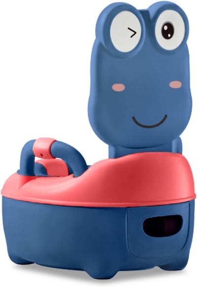 Kindertoilet Oefenpotje met Handvatten en Comfortabel Zitkussen - Blauw