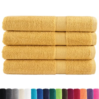 vidaXL - Handdoeken - SOLUND - 4 - st - 600 - g/m² - 100x200 - cm - goudkleurig