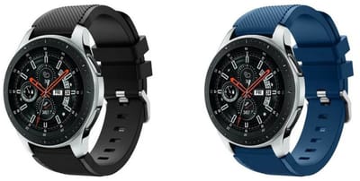 Strap-it Bundel van Siliconen Banden - Geschikt voor Samsung Galaxy Watch 46mm - Zwart & Donkerblauw - Sportbandje - Sportarmband - Siliconen Band - Waterbestendig & zweetbestendig