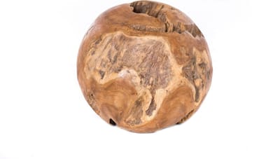 Teakhouten decoratie bal - 30 cm. - naturel - Timberstyle