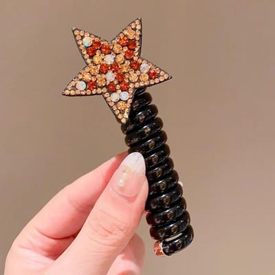 1 stks strass ster haar stropdas paardenstaart hoge elastische duurzame scrunchies haarbanden voor meisje haar touwen haaraccessoires