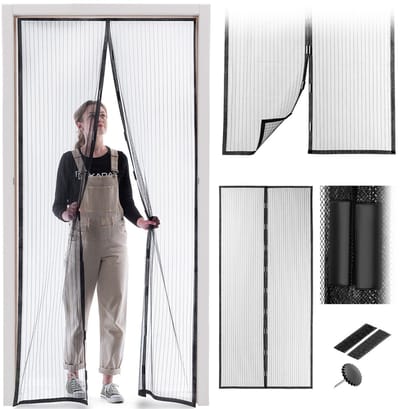KADAX Magnetisch hor voor balkondeuren, terrasdeuren, magnetisch deurgordijn, 100 x 210 cm