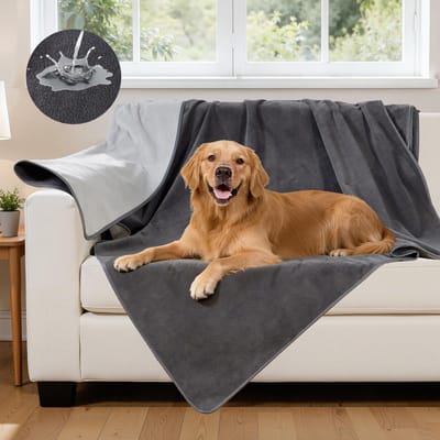 waterdichte deken - zachte, gezellige multifunctionele deken voor bed, bank en bank | Wasbare, morsbestendige dekens voor volwassenen, honden en binnenkatten, 102 x 152 cm