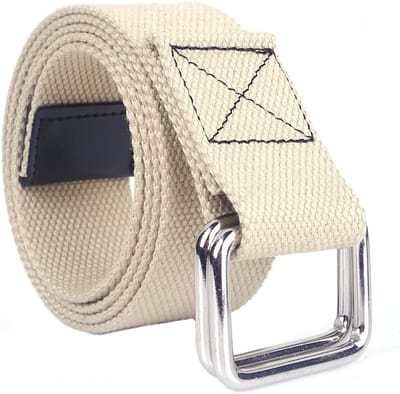 Verstelbare Unisex Canvas Riem, Casual Webbing Riem met Dubbele Ringgesp, 110cm Elastische Riem voor Jeans en Vrijetijdskleding