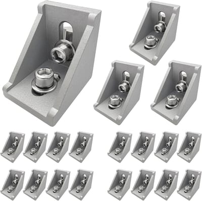 Hoekverbinder voor aluminium profielen - 20 stuks - 30 x 30 mm - Duurzaam bevestigingsmateriaal voor doe-het-zelfprojecten