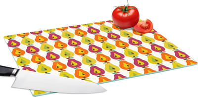 Glazen Snijplank - 39x28 - Retro - Design - Peer - Fruit - Snijplanken Glas