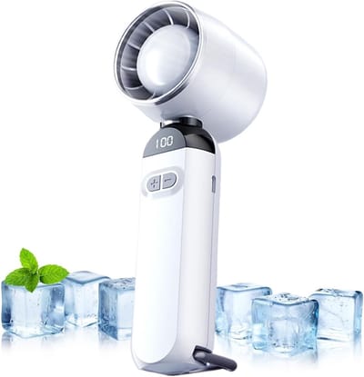 Handventilator - Mini Ventilator - USB Ventilator Oplaadbaar - Turbo Ventilator - Ventilator 100 Standen - Krachtige Ventilator - Reis Ventilator - Wit