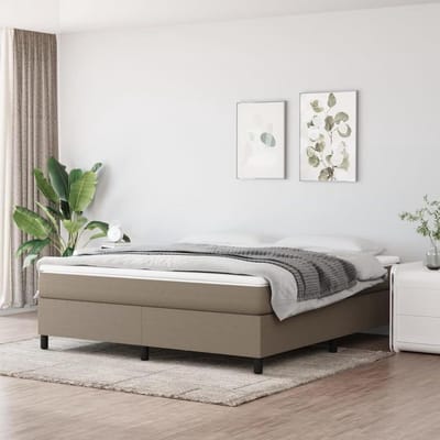 Homgoday Boxspring bedframe 160x200 cm taupe, stof & hout, voor een goede nachtrust Model3120874