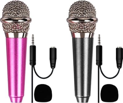 Mini Microfoons voor Mobiele Telefoons en Laptops - Draagbare Karaoke Microfoons (2 stuks)