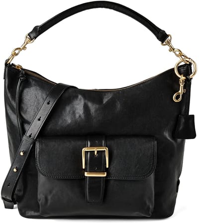 Marc O'Polo Leren schoudertas Caren Crossbody Bag Black zwart