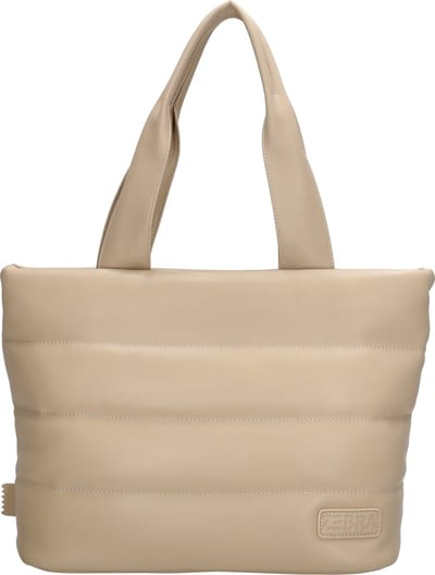 Zebra Trends Evie Shopper - Dames Handtas - Schoudertas - Crossbody Tas - Puffer Look - Verstelbare en Afneembare Band - Meerdere Vakken - Trendy en Compact - Tote Bag - Dames Tas - Lichttaupe