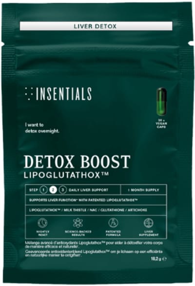 Insentials Detox Boost - Lever Reiniging - 30 Vegan Capsules - Ondersteuning Gewicht & Suikerspiegel - Mariadistel, Choline - Anti-alcohol - Lever Supplement voor Dagelijks Gebruik