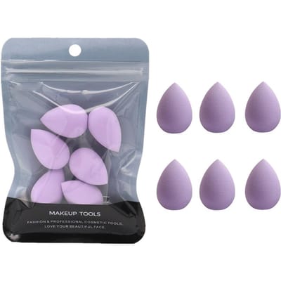 6-Pack/Set Make-up Spons Droge en Natte Spons Puff Mini Beauty Make-up Tools voor Foundation Poeder paars