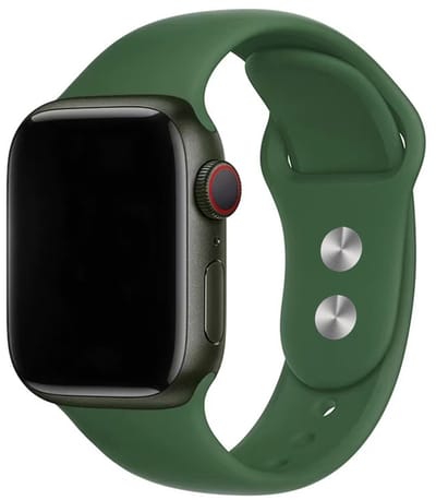 Stravo sport siliconen Apple Watch bandje met Dual Snap druksluiting – Geschikt voor Apple Watch 49mm (Ultra 1/2/3), 46mm (Series 10/11), 45mm (Series 7/8/9), 44mm (Series 4/5/6, SE 1/2/3) – Comfortabel & stevig – Groen