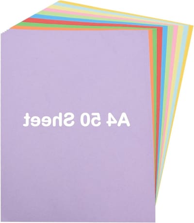 50 Vellen A4 Gekleurd Karton in 10 Kleuren, 160gsm Dikte voor Creatieve Projecten, Knutselen en Kantoorgebruik 21 x 29,7 cm