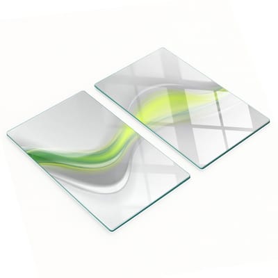 Decoratieve glazen snij- en serveerplanken, abstract golfmotief, 2x30x52 cm
