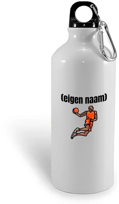 Hacebo® - basketbal man met eigen naam waterfles - Basketbal - iemand die op basketbal zit - sport - bal - wedstrijdsport - verjaardag cadeau - kado - water fles - 400ML