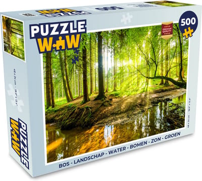 Puzzel Bos - Landschap - Water - Bomen - Zon - Groen - Natuur - Legpuzzel - Puzzel 1000 stukjes volwassenen