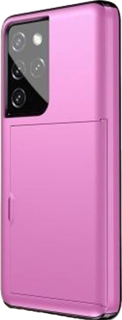 Hoesje geschikt voor iPhone 17 Air - Backcover - Hardcase - Pasjeshouder - Portemonnee - Shockproof - TPU - Roze