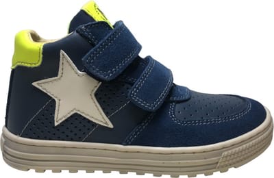 Naturino - Hess High - mt 25 - velcro's witte ster lederen hoge sneakers - blauw