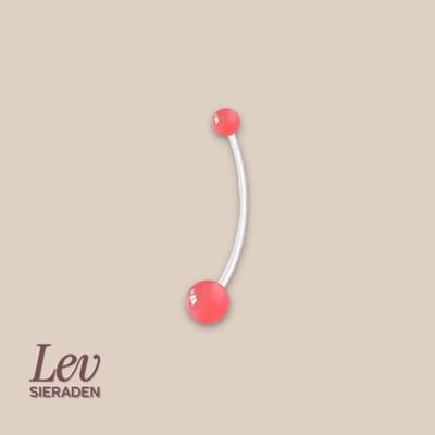 Lev Sieraden - 1.6x38mm zwangerschaps piercing - Transparant Pink - UV acryl piercing - PTFE/Bioplast/Bioflex