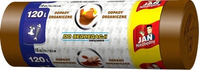 Jan Niezbędny - Afvalzakken - 120L - Bruin - Zwaar belastbaar
