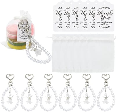 Cosensi- Sleutelhangers Set 10 Stuks - Engel Geluksbrenger - Organza Zakjes - Papieren Labels - Lichtmetalen Hangers - Duurzaam Ontwerp