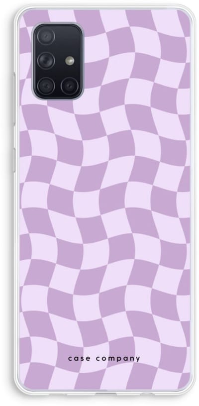 Case Company® - Hoesje geschikt voor Samsung Galaxy A71 hoesje - Grid Paars - Soft Cover Telefoonhoesje - Bescherming aan alle Kanten en Schermrand