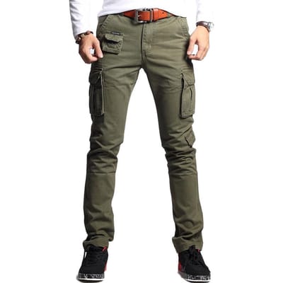 Heren Mode Militaire Cargo Broeken Slim Normaal Recht Model Katoen Meerkleurig Camouflage Groen Geel Zwart Broeken 36