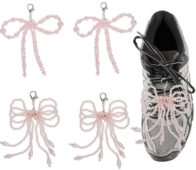 Cosensi - Set van 2 Parel Boog Schoen Charms voor Decoratie