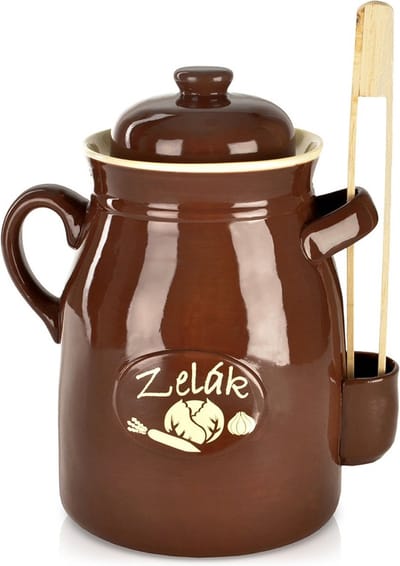 Fermentatiepot Keramiek met Deksel met Tang 6 l - Zuurkool - Zuurkoolpot