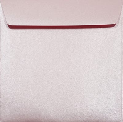 Metallic (parelmoer) roze enveloppen vierkant K4-156 - 156 x 156 mm - 25 stuks - NK natgelijmde - 120 gram - Majestic - Netuno