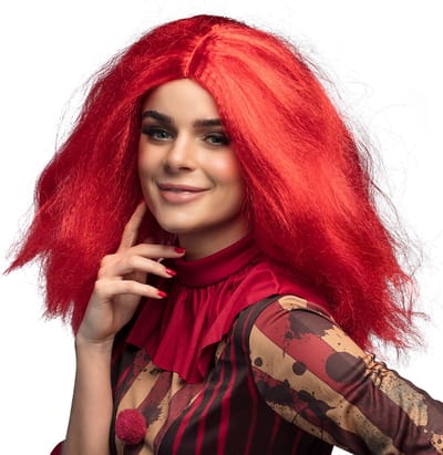 Boland - Pruik Clownette - Golvend - Halflang - Vrouwen - Clown - Halloween en Horror- Clowns en Circus