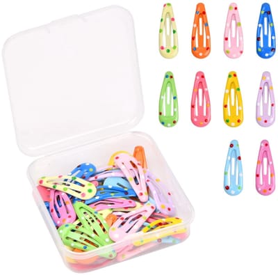 Dailygoods - 30 stuks kleurrijke haarspelden voor meisjes, 3 cm, schattige snap haarspelden, haarclips, metaal, snap haarspelden, kinderhaarclips, BB haarclips, mini-haarspelden voor kinderen, baby's,