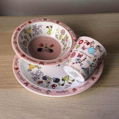 Geheime tuin kinder servies set melamine (bord + kom + bekertje) - Tyrrell Katz