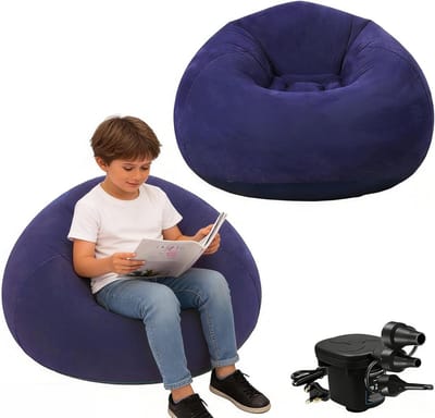 Opblaasbare Stoelen Set van 2, Opblaasbare Zitzakken voor Volwassenen, Vouwbare Sofa met Elektrische Luchtpomp voor Binnen en Buiten, Perfect voor Camping en Tuin Gebruik