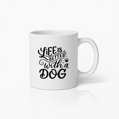 Koffiemok 330ml – Life Is Better with a Dog – Leuke Hond Beker – Grappig Cadeau voor Dierenliefhebbers & Hondenbezitters