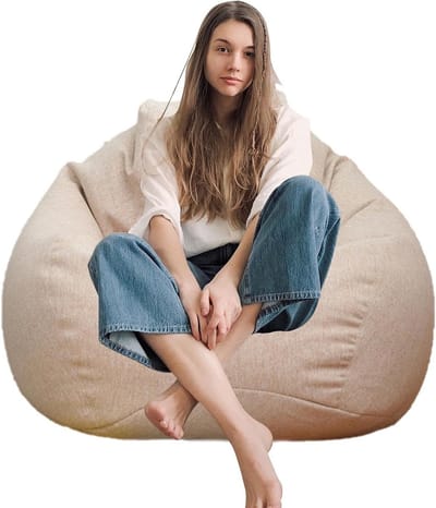 Zitzakhoes - Zonder vulling - Opbergen en Zitten - Wasbare Hoes - 90x110cm - Grijs