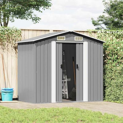 vidaXL - Tuinberging - 204x132x186 - cm - metaal - grijs