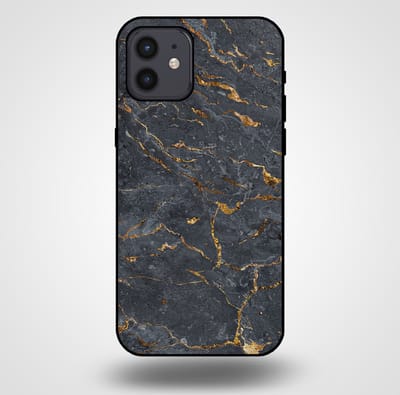 Smartphonica Telefoonhoesje voor iPhone 12/12 Pro met marmer opdruk - TPU backcover case marble design - Goud Grijs geschikt voor iPhone 12;iPhone 12 Pro