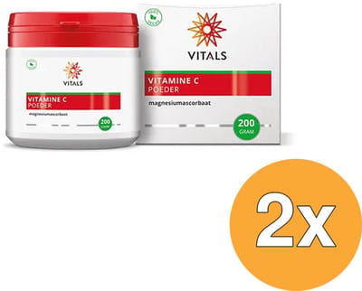 2x Vitals Vitamine C Poeder Magnesiumascorbaat (200 gr)