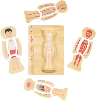 Bigjigs Houten Anatomiepuzzel - Jongen, 26st.