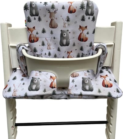 Gecoate kussenset voor de Tripp Trapp kinderstoel van Stokke -Bosdieren - eenvoudig schoon te vegen - comfortabel - duurzaam