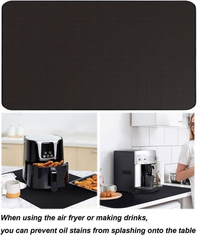 Hittebestendige mat, brandwerende mat voor knutselen en koken - zwart, anti-slip siliconen, vuurvaste onderlegger met glasvezel.